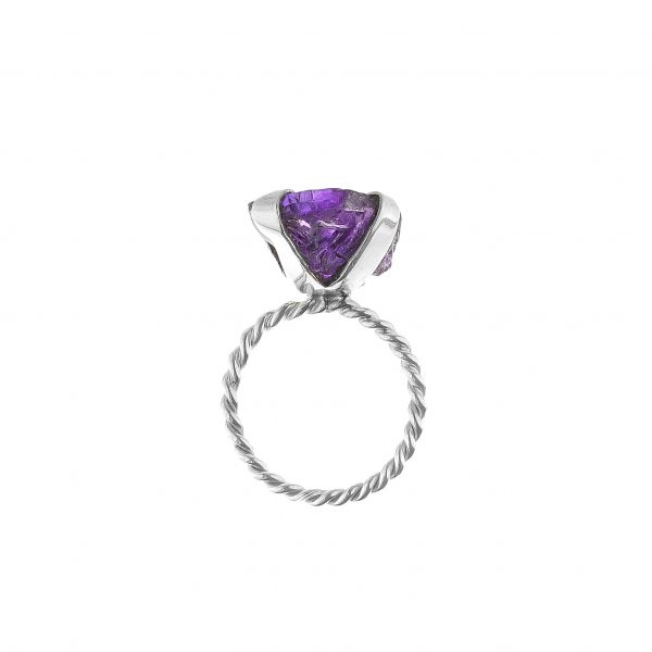 Statement rose amethyst ring