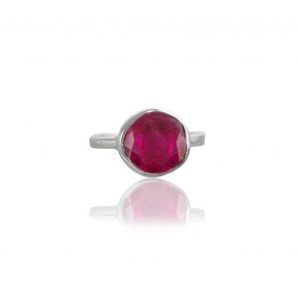Stackable Round Ruby Ring
