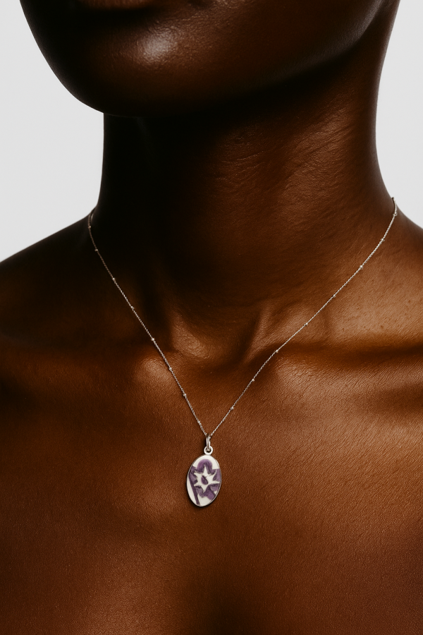 Lavender Blossom Porcelain Pendant