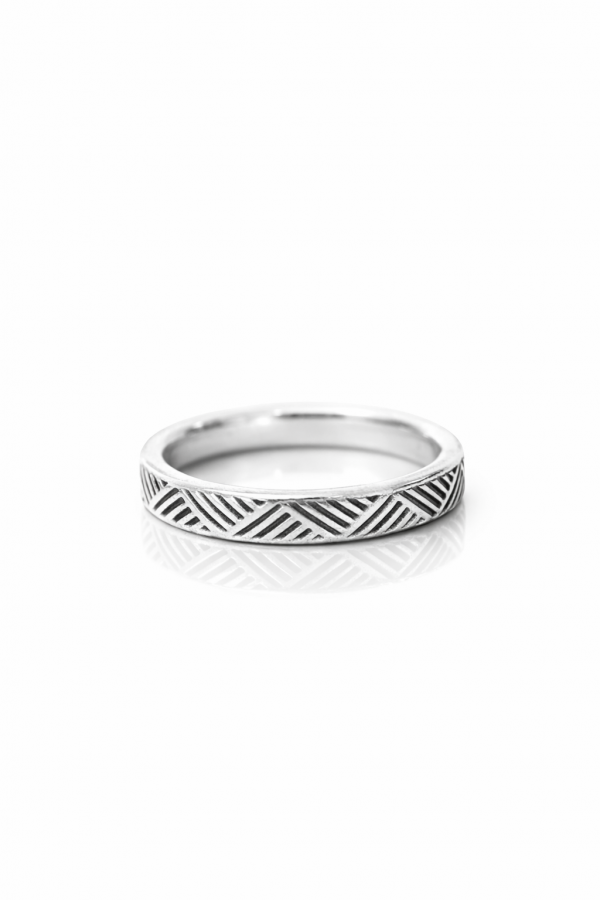 Tribal threads stack ring